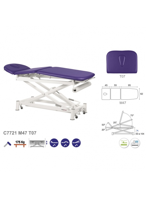 Camilla hidráulica tijera blanca multifuncional T10 62x200