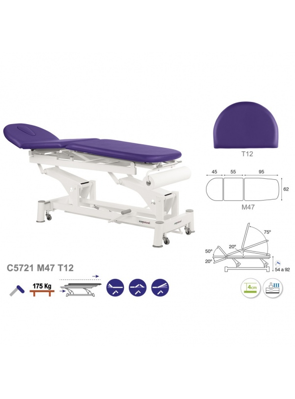 Camilla hidráulica biela blanca multifuncional T10 62x200