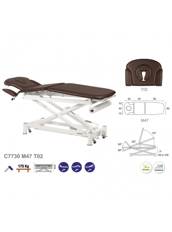 Camilla hidráulica tijera blanca multifuncional T01 62x200