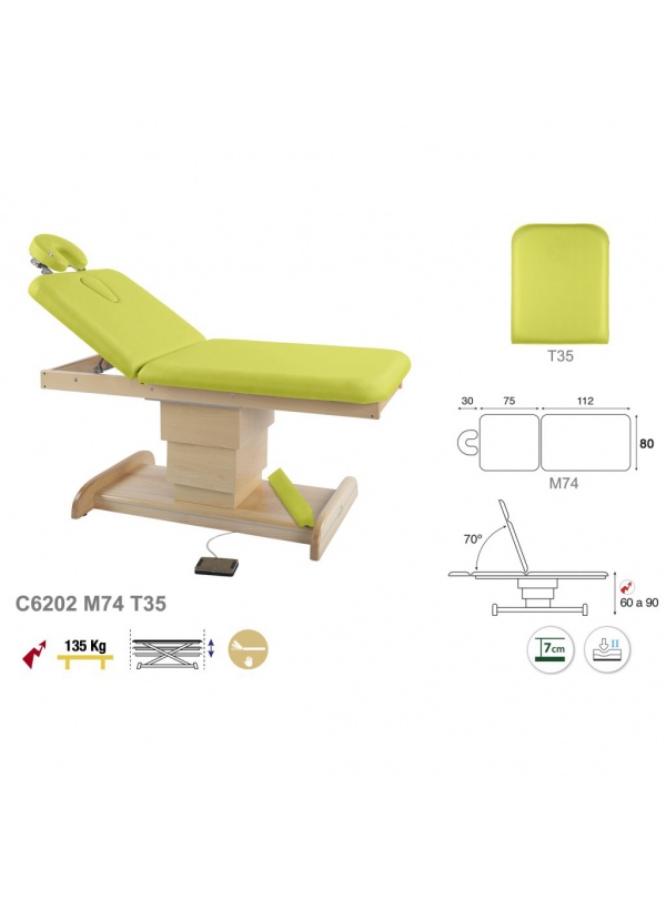 Camilla eléctrica columna wengué 2 cuerpos