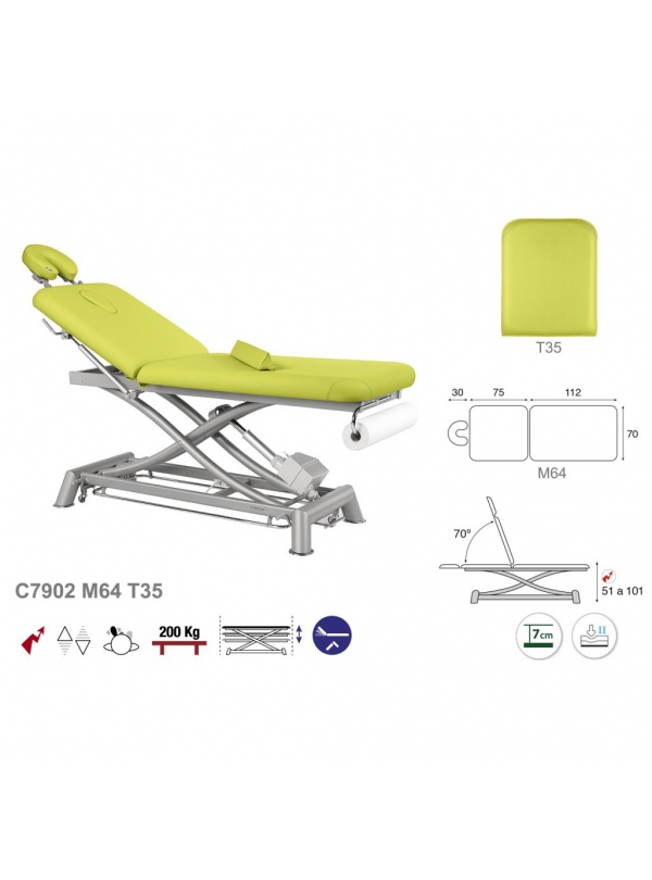 Camilla eléctrica tijera gris 2 cuerpos T13 70x188