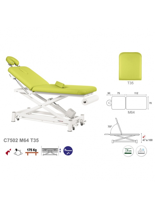 Camilla eléctrica tijera blanca 2 cuerpos T13 70x188