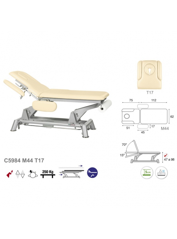 Camilla eléctrica biela gris 2 cuerpos T16 62x188