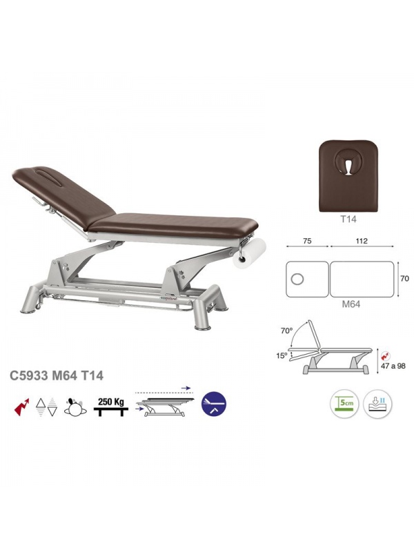 Camilla eléctrica biela gris 2 cuerpos T13 62x188