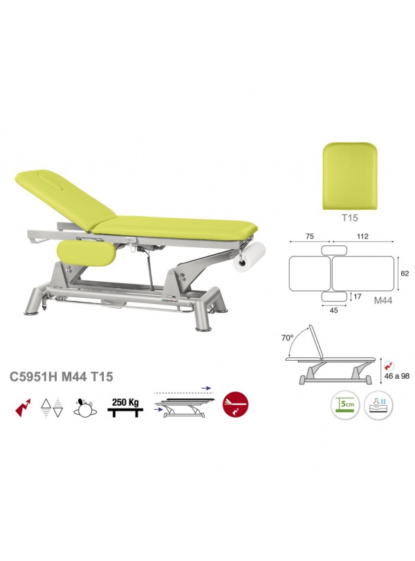 Camilla eléctrica biela gris 2 cuerpos con respaldo motorizado T13 62x188