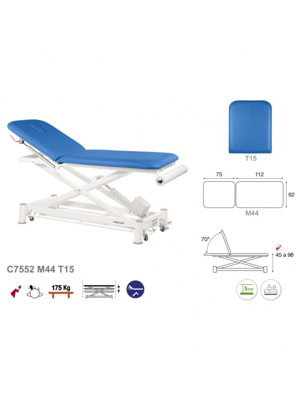 Camilla eléctrica tijera blanca 2 cuerpos T13 62x188