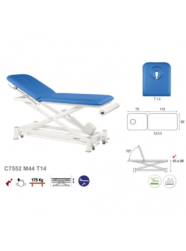 Camilla eléctrica tijera blanca 2 cuerpos T13 62x188