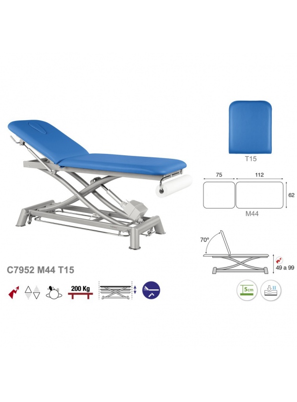 Camilla eléctrica biela gris 2 cuerpos T13 62x188 