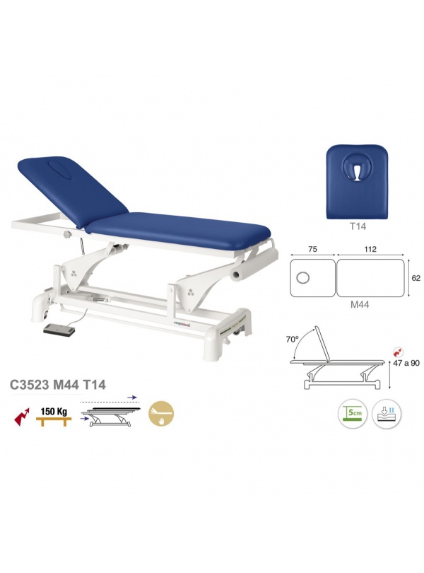   Camilla eléctrica biela blanca 2 cuerpos T13 62x188