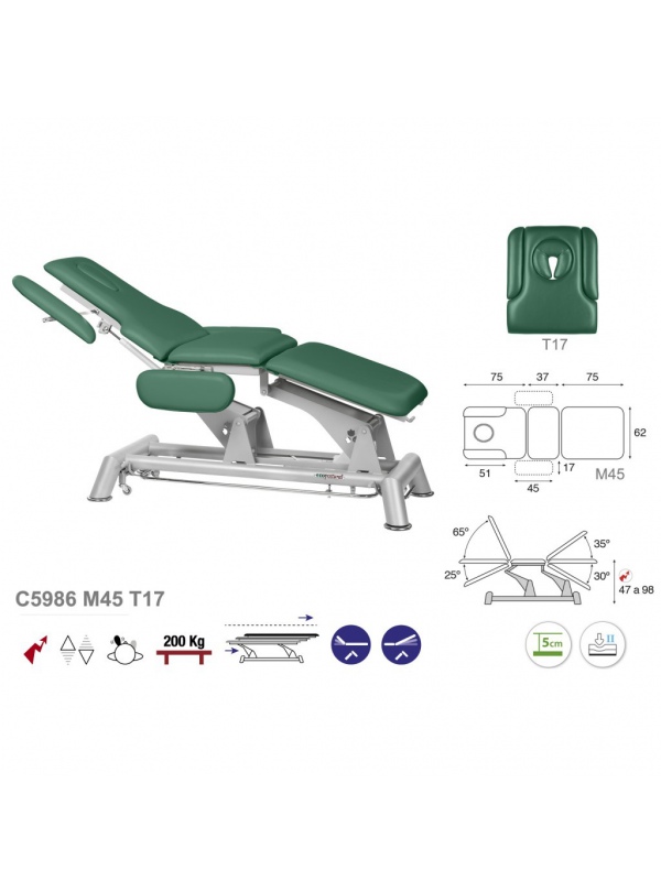 Camilla eléctrica biela gris 3 cuerpos T16 62x192