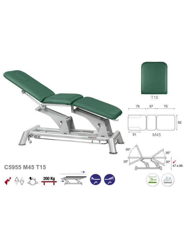 Camilla eléctrica biela gris 3 cuerpos T13 62x192 