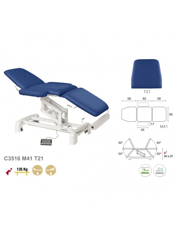 Camilla eléctrica biela blanca 3 cuerpos T20 62x182