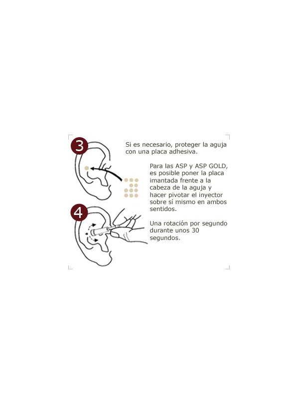 Agujas auriculoterapia acero inoxidable ASP