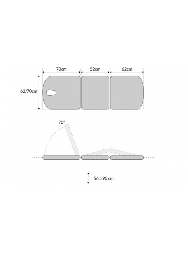 Camilla hidráulica Fisioportunity 3 cuerpos. Pliegue central. Camilla hidráulica Fisioportunity 3 cuerpos. Pliegue central.
