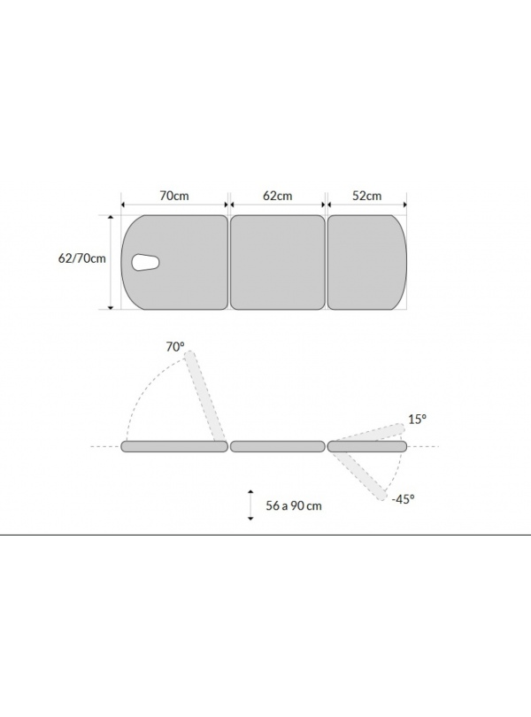 Camilla hidráulica Fisioportunity 3 cuerpos.