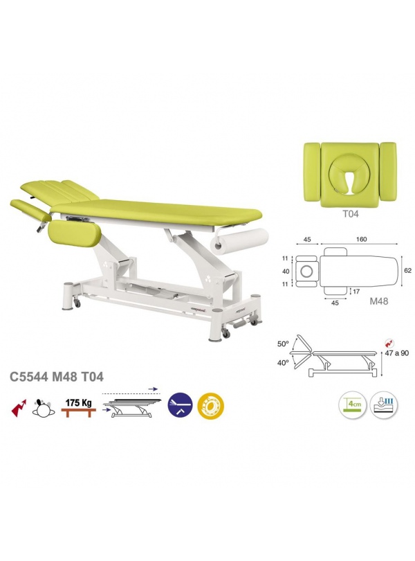 Camilla eléctrica biela blanca técnica