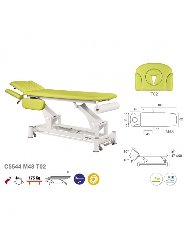 Camilla eléctrica biela blanca técnica