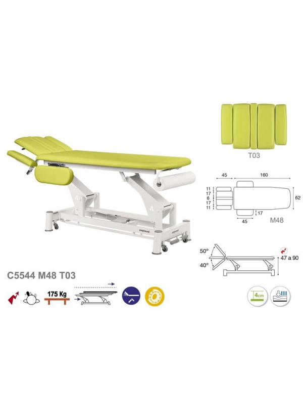 Camilla eléctrica biela blanca técnica