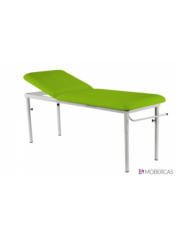 Camilla fija de 2 cuerpos con respaldo largo, patas desmontables y regulables a 3 alturas