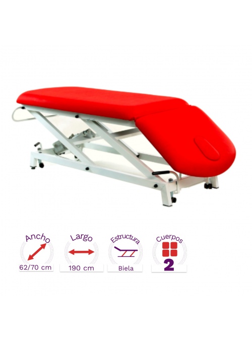 Camilla hidráulica Fisioportunity 2 cuerpos. Reclinable en negativo