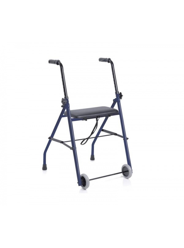 Andador plegable con 2 ruedas y 2 conteras