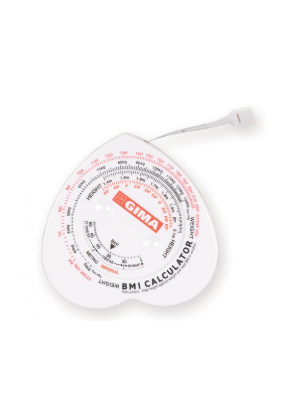 Cinta métrica, para Medición de Perímetros + Índice de Masa Corporal BMI (2 en 1)