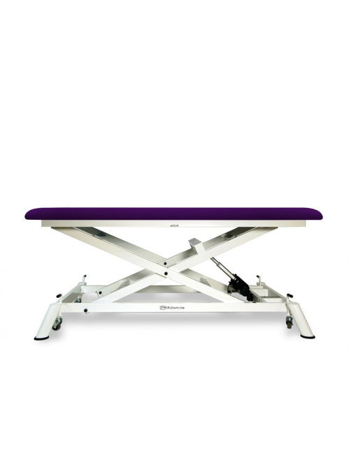 Camilla eléctrica Bobath tipo tijera con subida recta sin desplazamiento lateral, de 1 sección y con ruedas 2