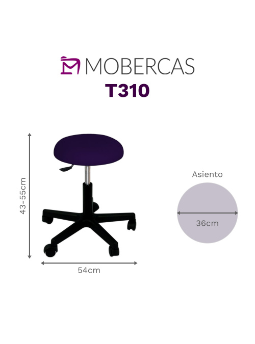 Taburete circular sin respaldo- BASE NEGRA 2