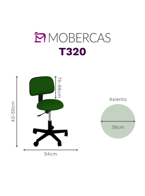 Taburete circular con respaldo 2